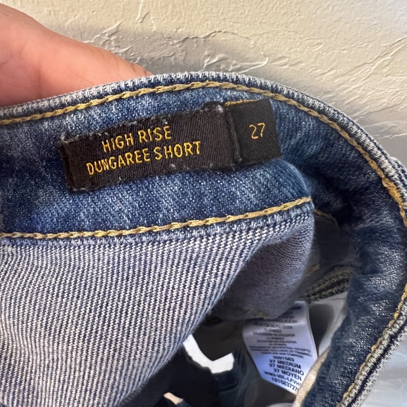 Vintage Lee Carpenter Jean High Rise Dungaree Shorts Size 27 Medium - Picture 8 of 10